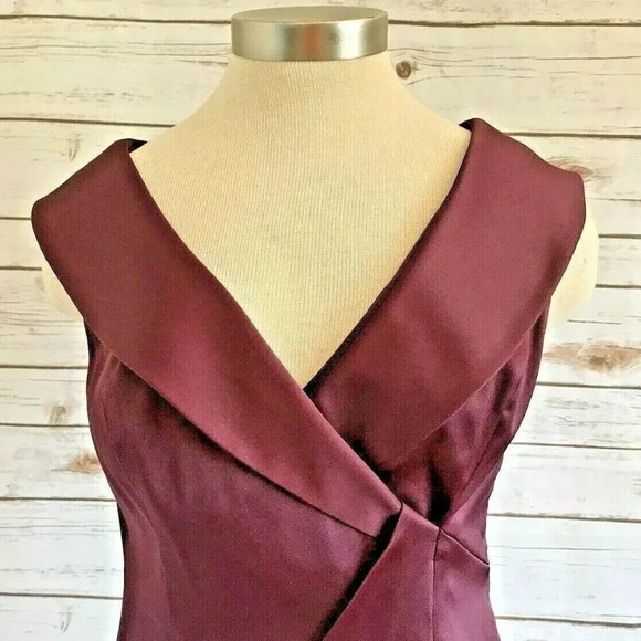 EVAN-PICONE Women Sleeveless Fully Lined Knee Length Burgundy Party Dress Size 4 - Picture 2 of 12